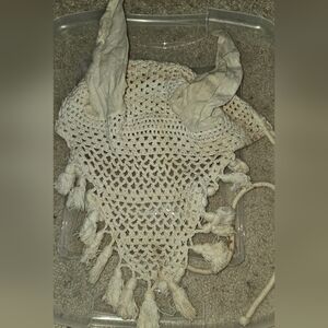 White Horse  ear Bonnet